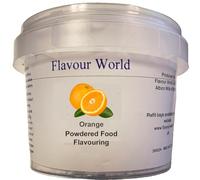 Flavour World Professional Powdered Food Flavouring 40g or 80g tubs with small dosing spoon included (40g, Orange)