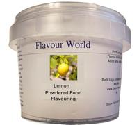 Flavour World Professional Powdered Food Flavouring 40g or 80g tubs with small dosing spoon included (40g, Lemon)