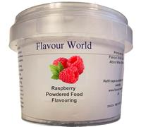 Flavour World Professional Powdered Food Flavouring 40g or 80g tubs with small dosing spoon included (80g, Raspberry)