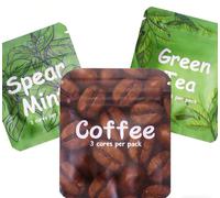 Flavoured Inner Filter Packs Spearmint/Green Tea/Coffee Flavoured Breathlace Tube Breathing Necklace with Resistance Filter (Herbal Flavor Packs) - 3 Pack Cotton Core Refills with Pure Essential Oils