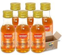 Flavouring Essence For 28ml | Pack Of 3 - Pack Of 6 - Pack Of 12 | For Cakes, Cookies, Boiled Sweets, Creams Grocery King (Saffron Essence 28ml - Pack Of 6)