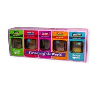 Flavours of the World Gift Box - 5 Global Flavours (Birria, Seafood Boil, Pho, Jollof, Coconut Curry) - Gourmet Spice Gift Set, Easy Cooking Kit, International Cuisine, Foodie Gift