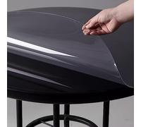 FLAVYO Round Transparent PVC Table Protector, Odorless Antibacterial 2mm Thick, Waterproof, Plastic Cover for Desk (120cm/47in)