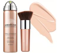 Flawless AirBrush Foundation High Coverage Foundation Smooth Creamy Matte Spray Makeup Kit for Mature Light Beige with Natural Nude Finish,NATURAL