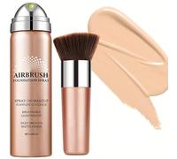 Flawless AirBrush Foundation High Coverage Foundation Smooth Creamy Matte Spray Makeup Kit for Mature Light Beige with Natural Nude Finish,NUDE
