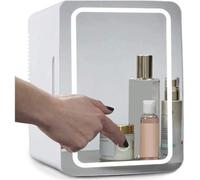 Flawless Beauty Mini Fridge Portable Cosmetic Skincare Refrigerator 2 in 1 Makeup Mirror Skincare Fridge with LED Light 8 Liter for Makeup And Skin Care Home Bar Bedroom Office