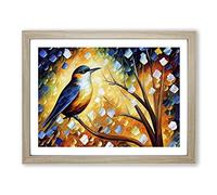 Flawless Bird Painting Abstract Framed Print | A2 Oak Framed Wall Art | Ready to Hang | Abstract Historical Picture | Living Room Bedroom Lounge Office