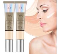 Flawless Color Changing Foundation for Warm Skin, Naturally Moisturizing Sunscreen, Colour Changing Mature Skin Foundation, Long Lasting Waterproof Concealer Cover Spf50 (2, 30ml)