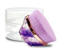 Flawless Foundation Makeup Brush, Flat Top Kabuki Face Brush, Self Tanning Body Brushes with Portable Travel Case, for Liquid Cream Powder, Large Head Quick Makeup High-Density, Dynamic Glitter Purple