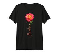 Flawless Hot Red Yellow Single Rose on Black Shapes Mania Premium T-Shirt