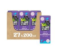 Flawsome! Apple & Blackcurrant Wonky Fruit Water | Pressed Juice (75%), Still Water, Vitamins C and D | 200ml x 27 Pack Cartons | School Approved - No Added Sugar - Perfect for lunch boxes