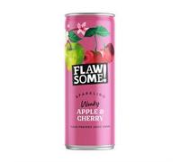 Flawsome! Lightly Sparkling Apple & Cherry Juice - No Added Sugar, 100% Cold-Pressed Wonky Fruit, Guilt-Free Fizzy Drink - Perfect for Refreshment or as a Mixer (24 x 250ml)