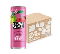 Flawsome! Lightly Sparkling Apple & Cherry Juice - No Added Sugar, 100% Cold-Pressed Wonky Fruit, Guilt-Free Fizzy Drink - Perfect for Refreshment or as a Mixer (24 x 250ml)