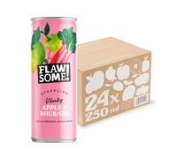 Flawsome! Lightly Sparkling Apple & Rhubarb Juice - No Added Sugar, 100% Cold-Pressed Wonky Fruit, Guilt-Free Fizzy Drink - Perfect for Refreshment or as a Mixer (24 x 250ml)