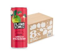 Flawsome! Lightly Sparkling Apple & Strawberry Juice - No Added Sugar, 100% Cold-Pressed Wonky Fruit, Guilt-Free Fizzy Drink - Perfect for Refreshment or as a Mixer (8 x 250ml)