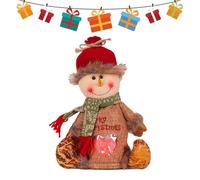 Flax Christmas Apple Bags Zipper Reusable 2024 New Chritmas Eva Santa Snowman Snowflake Deer Shaped Apple Candy Bags Bulk Storages For Chritmas Party Decor