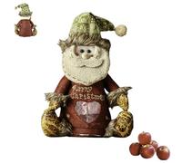 Flax Christmas Apples Bags, Cute Doll Goody Bag With Zipper, Chritmas Eva Santa Snowman Snowflake Deer Shaped Christmas Candy Bags, Reusable Christma Fabric Treat Storage Bag For Party Decor(elder)