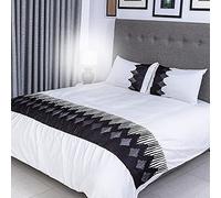 FLAX LINEN Duvet Cover Sets, Black and White Bedding, Celia Home Collection, 400 Thread Count, Long Staple Egyptian Cotton Duvet Covers with Hidden Button Closure, Includes 2 Pillowcases (Double)