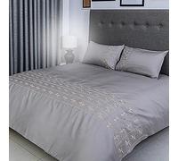FLAX LINEN Organic Duvet Covers Set Charcoal, Bella Collection, 400 Thread Count, Long Staple Egyptian Cotton Bedding Sets, with Hidden Button Closure, Includes 2 Pillowcases (Super King)
