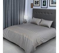 FLAX LINEN Organic Duvet Covers Set Gold, Gloria Gold Collection, 400 Thread Count, Long Staple Egyptian Cotton Bedding Sets, with Hidden Button Closure, Includes 2 Pillowcases (King)