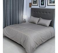 FLAX LINEN Organic Duvet Covers Set Gold, Priscilla Gold Collection, 400 Thread Count, Long Staple Egyptian Cotton Bedding Sets, with Hidden Button Closure, Includes 2 Pillowcases (Double)