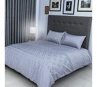 FLAX LINEN Organic Duvet Covers Set Grey, Classic Silver Collection, 400 Thread Count, Long Staple Egyptian Cotton Bedding Sets, with Hidden Button Closure, Includes 2 Pillowcases (Super King)