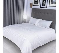 FLAX LINEN Organic Duvet Covers Set White, Gloria Hotel Collection, 400 Thread Count, Long Staple Egyptian Cotton Bedding Sets, with Hidden Button Closure, Includes 2 Pillowcases (King)