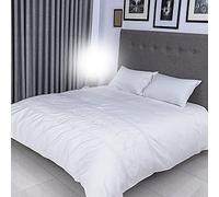 FLAX LINEN Organic Duvet Covers Set White, Priscilla Hotel Collection, 400 Thread Count, Long Staple Egyptian Cotton Bedding Sets, with Hidden Button Closure, Includes 2 Pillowcases (King)