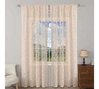 Flax Linen Sheer Curtains for Living Room 140x100cm, Light Filtering Privacy Window Semi Sheer Drapes, 2 Panels Solid Voile Curtain Draperies, Rod Pocket Top Bedroom Treatment