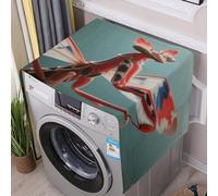 Flax Washer And Dryer Cover with Storage Pockets Dustproof Devil's Flower Mantis Washing Machine Cover for Top Load Protector Mat Pad Outdoor Appliance Covers for Kitchen Laundry Room