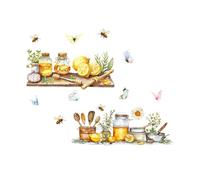 Flaxarne Hand-Painted Bee Wall Sticker for Kitchen and Dining Room Decor Artistic Design Vinyl Decal for Home Walls