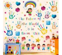 Flaxarne Kids Rainbow Wall Sticker with English Words for Classroom Decoration PVC Educational Art Decal