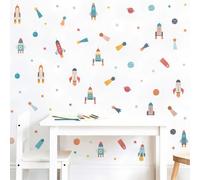 Flaxarne Space Theme Wall Sticker with Planets and Stars for Kids | Nursery and Kindergarten Decor | Cartoon Design