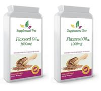 Flaxseed Oil 1000mg 90 Vegan Soft Gel Capsules | Cold Pressed Flax Seed Supplement | Rich in Omegas 3 Fatty Acid | Non-GMO Vegan Flaxseed Oil Capsules | UK Manufactured (Pack of 2)