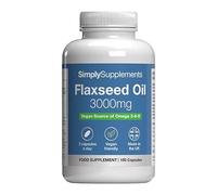 Flaxseed Oil 3000mg | Omega 3 ALA | 180 Vegan Softgels Capsules | Provides 1500mg ALA per serving | Vegan source of Omega 3-6-9 | 2 months’ supply | Made in the UK to GMP standards