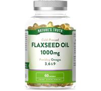 Flaxseed Oil Capsules 1000mg | 60 Count | Cold Pressed Supplement Providing Omega 3, 6, & 9 | Alpha Linolenic Acid | Nature's Truth