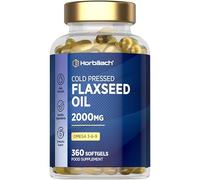 Flaxseed Oil Capsules 2000mg | 360 Softgels | Omega 3 6 9 with High Strength Alpha Linolenic Acid (ALA) | Cold Pressed Supplement | by Horbaach