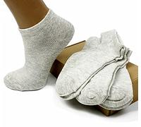 FlaxSox Men's Flax Linen Ankle Socks Quick-Drying Finely Made Mesh-knitted (M, 3-pack), Grey, Medium