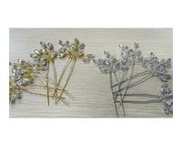 Flayem 8pcs Golden Wedding Hair Accessories,Beaded Hair Clips,Flower Bridal Hairpin