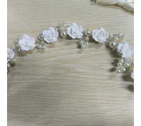 Flayem Communion Flowers Hair Accessories, Beaded White Flower Wreath, Confirmation Wedding Headdress