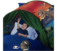 FLAYOR Children's Collapsible Play Structure - Dinosaurs Pop Up Bed Tent, Polyester, Unisex, Kid, Funny Style, Ideal for Reading, Bunk Beds Compatible