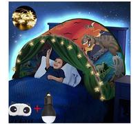 FLAYOR Play Tent, Collapsible Children's Dinosaurs Bed Tent with LED Light, Kid's Pop Up Folding Tent for Christmas Birthday Gift