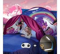 FLAYOR Unicorn Bed Tent - Collapsible Play Structure for Kids, Polyester, Funny Style, Includes USB Lamp and Eye Mask