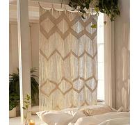 Flber Macrame Curtain Window Macrame Room Divider Doorway Curtain Boho Macrame Wall Hanging Living Room Bedroom Decor 42" W x 75" H