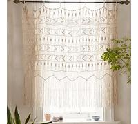 Flber Macrame Wall Hanging Boho-Inspired Touch Window Curtain,52" Wx56 H