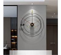 FLBT 53 * 58CM Decorative Wrought Iron Wall Decor Contemporary Wall Clock/Silent Wall Clocks,Silent Non-ticking Clock,Large Modern Round Black Wall Decor Contemporary Wall Clock/Silent Wall C
