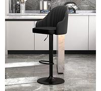 FLBT PU Leather high stool with Back Set of 2 Swivel Island Adjustable Stool Chairs Counter Height Bar Stools, Black Metal Legs Kitchen Island Chair, Suitable for Home Bars, Bistros, Restaurants (