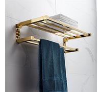 FLBT Towel Rails European All-Copper Bathroom Gold Towel Rack, Bathroom Rack, Light Luxury Towel Bar Bathroom Hardware Pendant Towel Racks (Color : Folding Towel Rack) needed