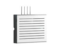 FLBT Wooden Wireless Router Storage Box Multimedia Decorative Cover Living Room Storage Holder Optical Modem Hide The Cable Socket Occlusion Box with Door/White/Inner Diameter 50Cm