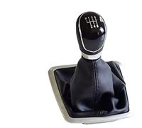FLBZBLKASL Gear Shifter Knobs for Focus for MK2 for C-MAX for MK3 for MK4 for Galaxy MT 5/6 Speed Gear Shift Knob Lever Gaiter Boot Leather Cover Gear Lever Knob( Black-6 Speed2)